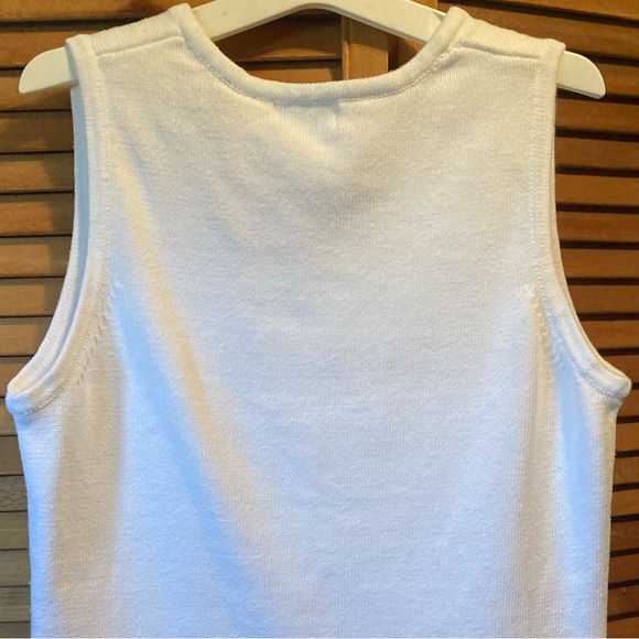 Tian Collection White Knit Sleeveless Shell - Picture 4 of 12